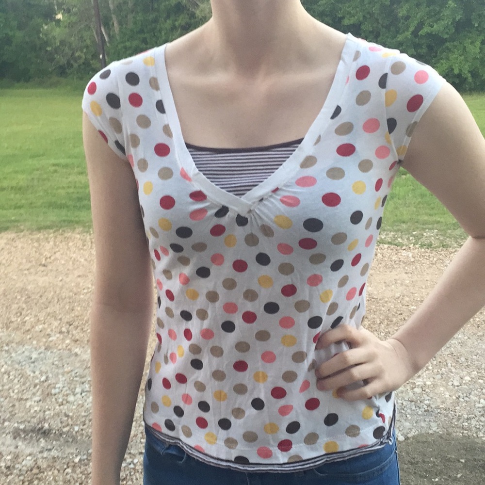 UNIONBAY Polka dotted and striped t-shirt